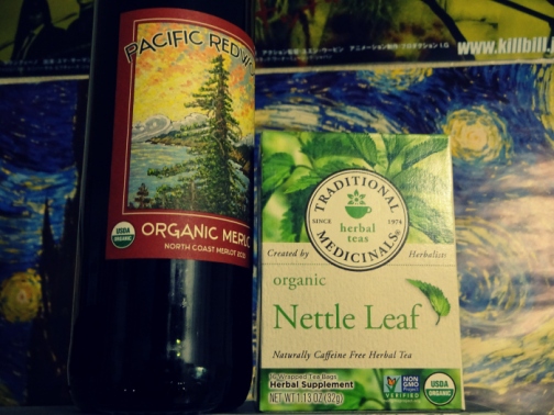 The pesticides used on grapes are some scary stuff. Those pesticides don't magically go away when you put the grapes in another form. Organic wine helps you to avoid all of that toxic garbage and does not use sulfates (preservatives in wine). Sulfates irritate the GI tract lining. Plus, organic wine just flat out taste better. Nettle tea has done WONDERS for my allergies this winter. Studies have show that nettle tea help alleviate the severity of seasonal allergies and supports kidney health